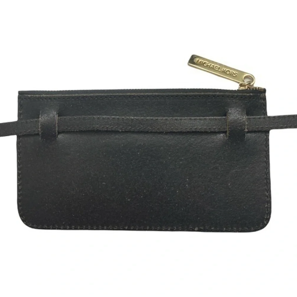 Michael kors black leather Hamilton lock belt bag